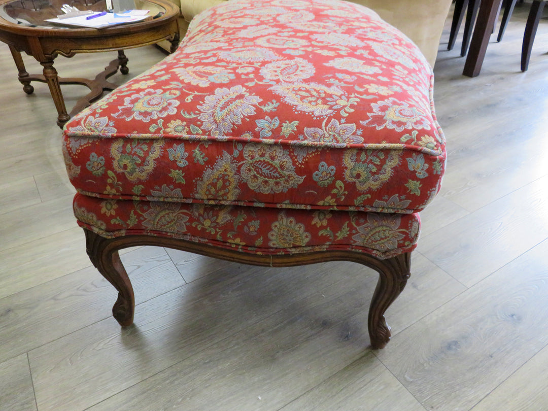 Taylor & King Red Bergere Chair & Ottoman