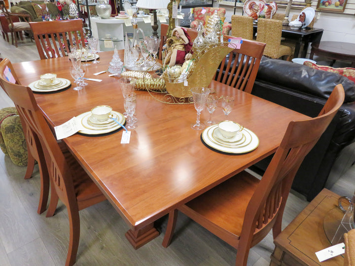 Mission Style Dining Table & Six Chairs