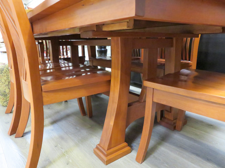 Mission Style Dining Table & Six Chairs