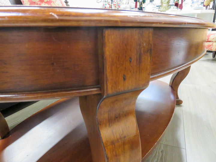 Oval Coffee Table With Leather Top