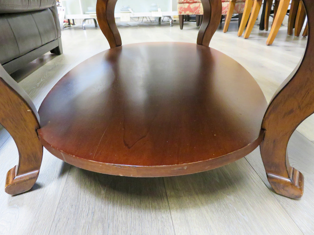 Oval Coffee Table With Leather Top