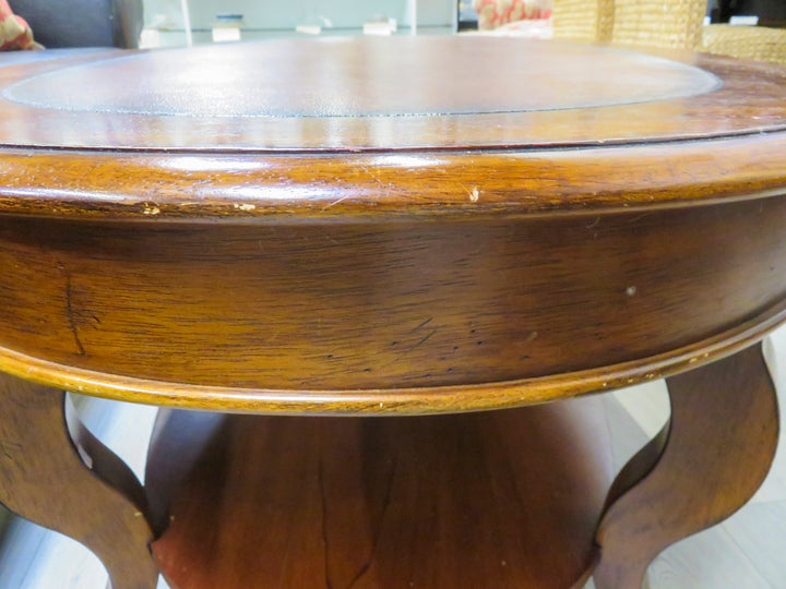 Oval Coffee Table With Leather Top