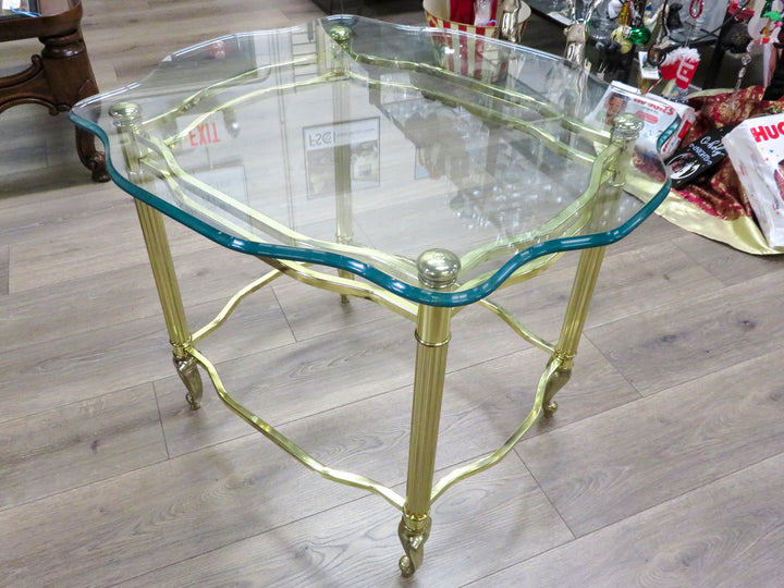 Brass & Glass End Table