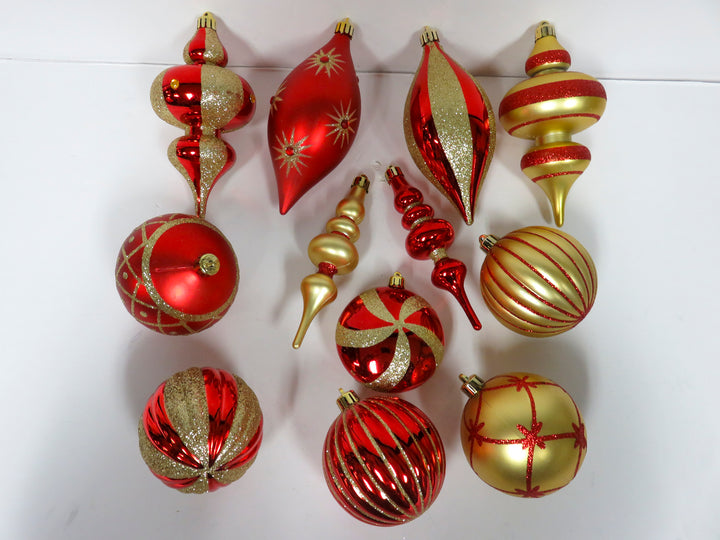 Gold & Red Christmas Ornaments