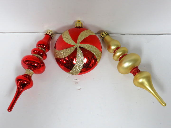 Gold & Red Christmas Ornaments