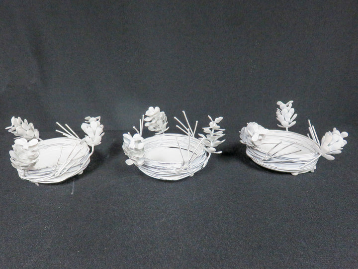 Whitewashed Pillar Candle Holders