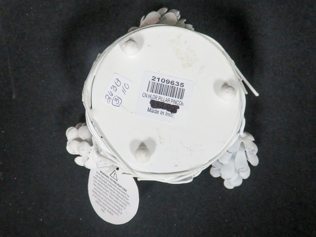 Whitewashed Pillar Candle Holders