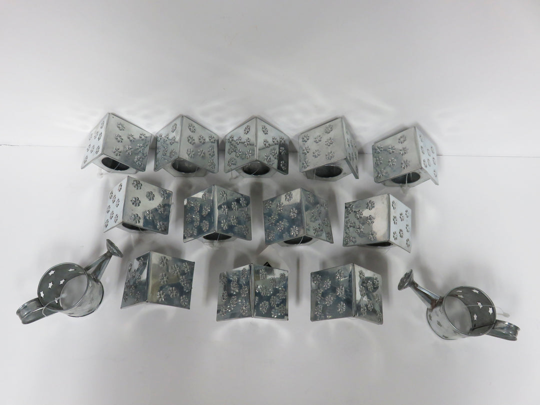 Tin Bird House & Watering Can Ornaments