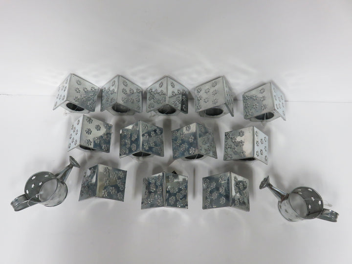 Tin Bird House & Watering Can Ornaments