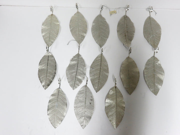 Pottery Barn Silver Leaf Ornaments