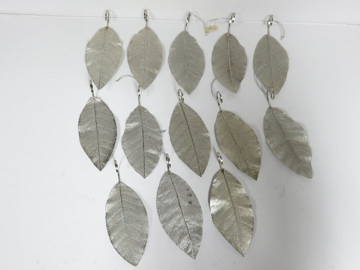 Pottery Barn Silver Leaf Ornaments