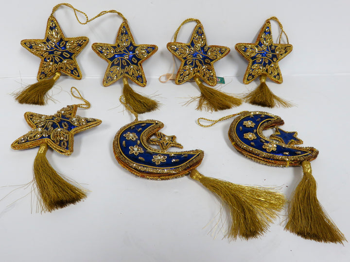 Moon & Star Ornament Set