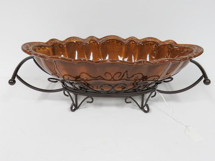 Oval Server on Stand