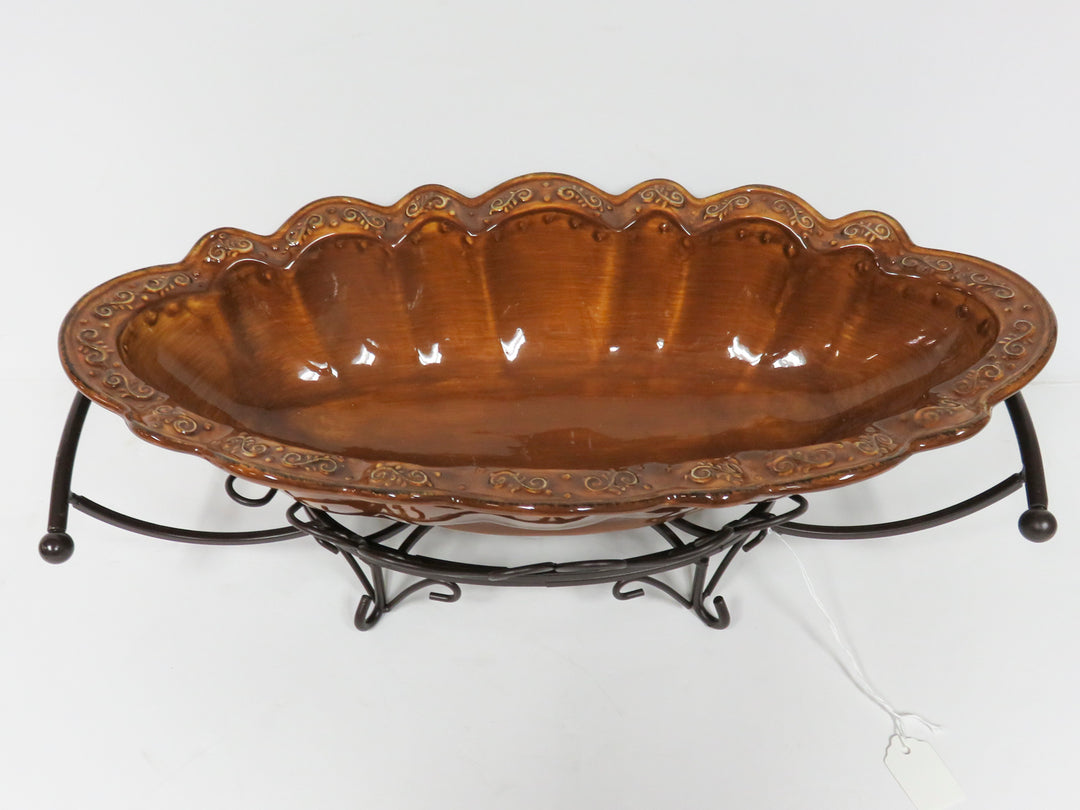 Oval Server on Stand
