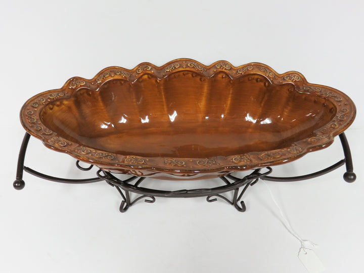 Oval Server on Stand