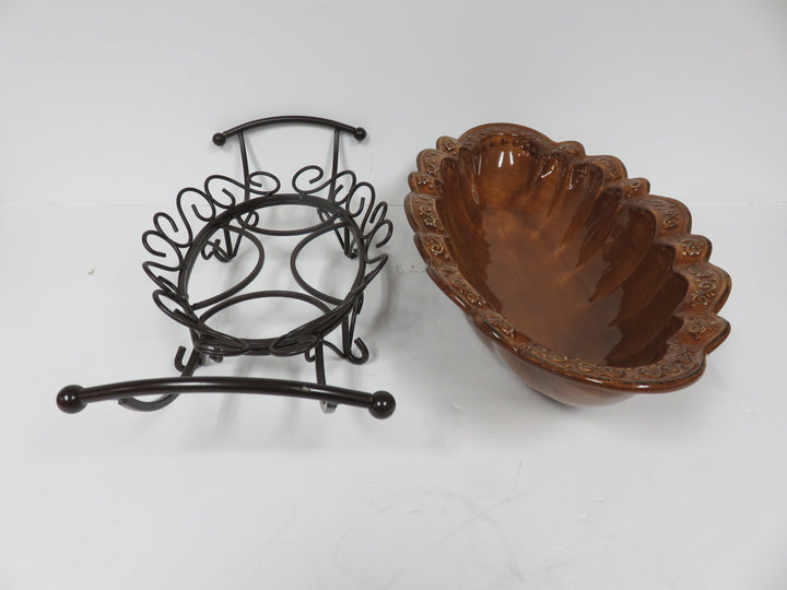 Oval Server on Stand