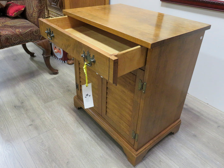 Wooden Chest with Louvered Doors