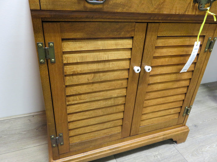 Wooden Chest with Louvered Doors