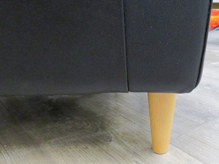 Black Leather Barrel Chair