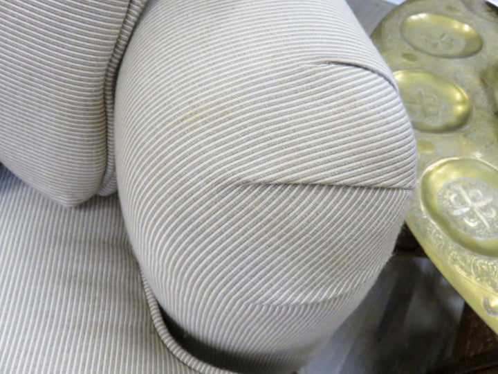 Beige Striped Love Seat