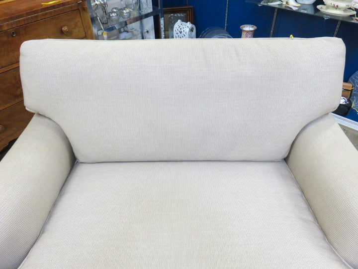 Beige Striped Love Seat