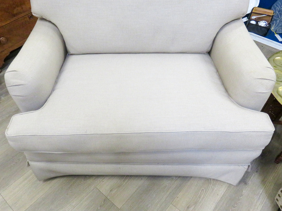 Beige Striped Love Seat