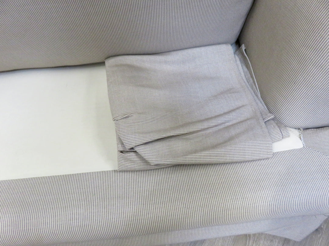 Beige Striped Love Seat