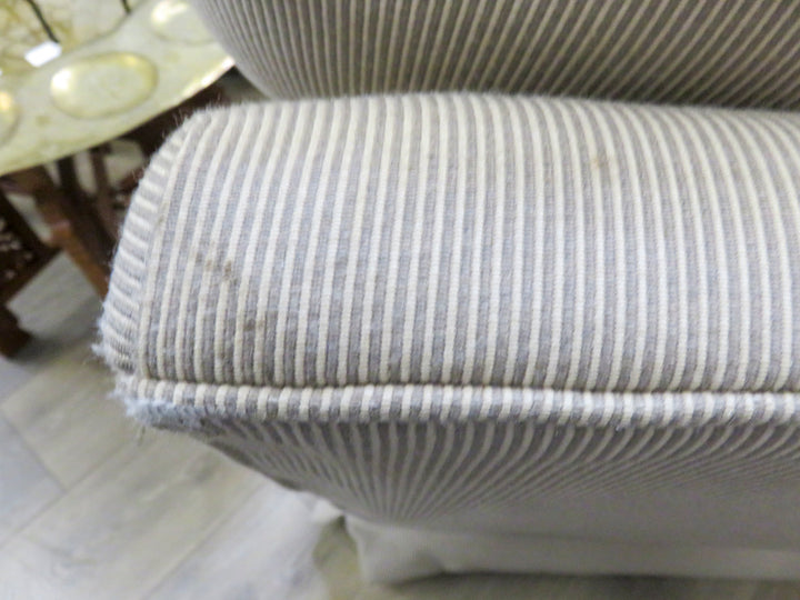 Beige Striped Love Seat