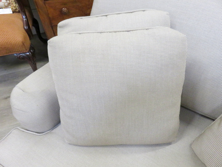 Beige Striped Love Seat