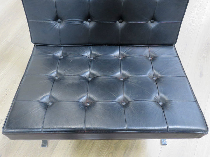 Vintage Black Leather Barcelona Chair