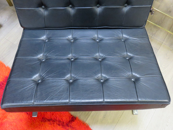 Vintage Black Leather Barcelona Chair