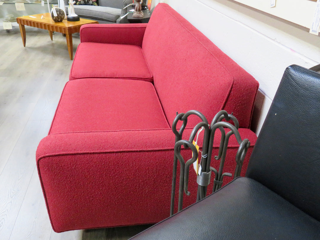 Red Mid-Century Sofa