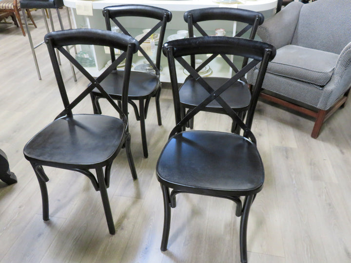 Four Black Metal Chairs