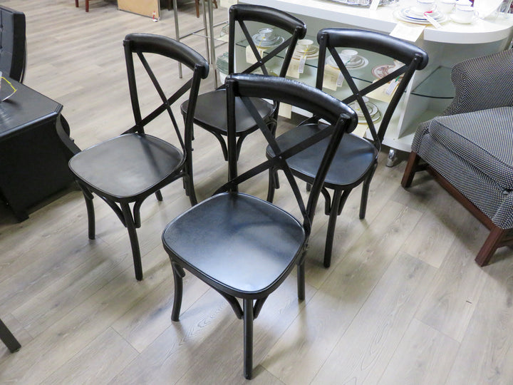 Four Black Metal Chairs