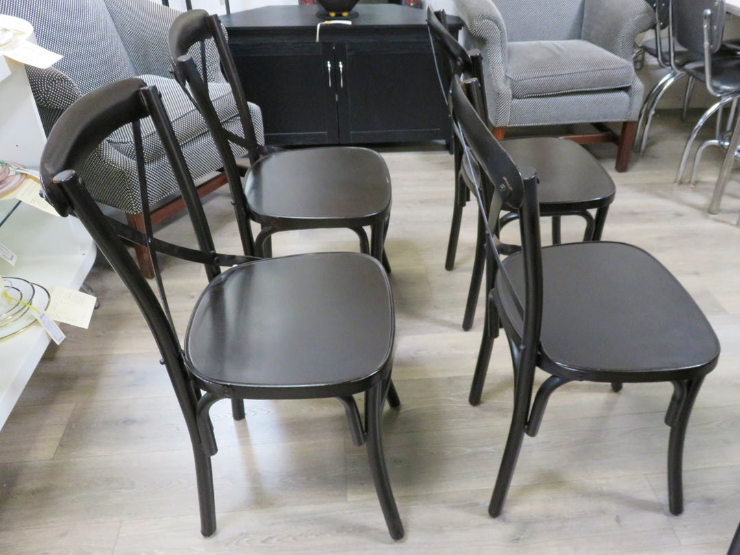 Four Black Metal Chairs