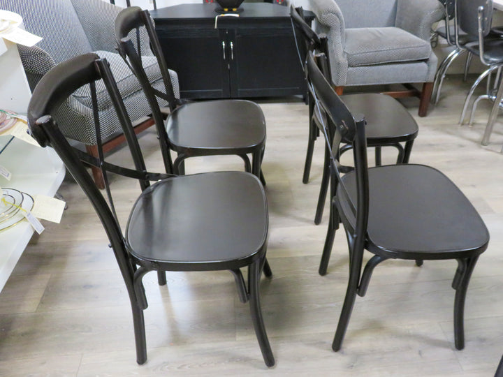 Four Black Metal Chairs