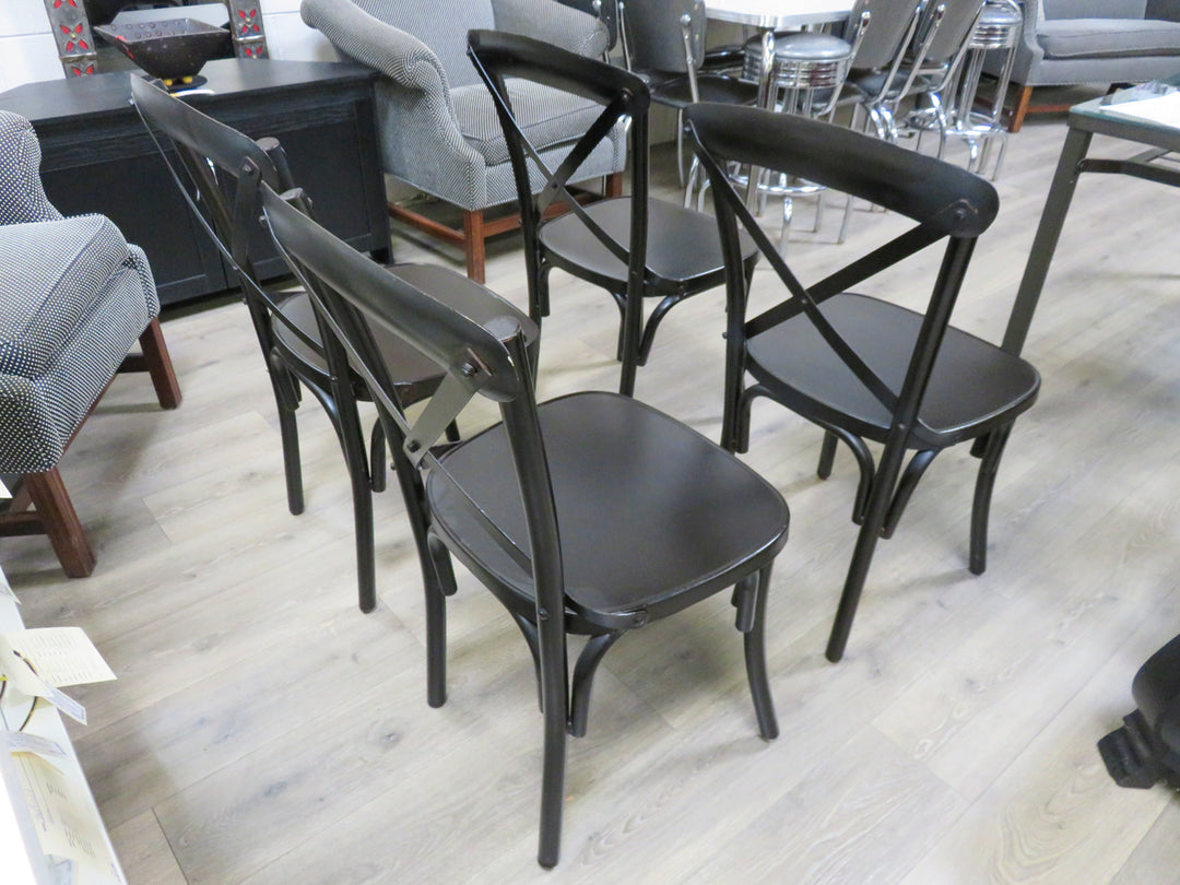 Four Black Metal Chairs