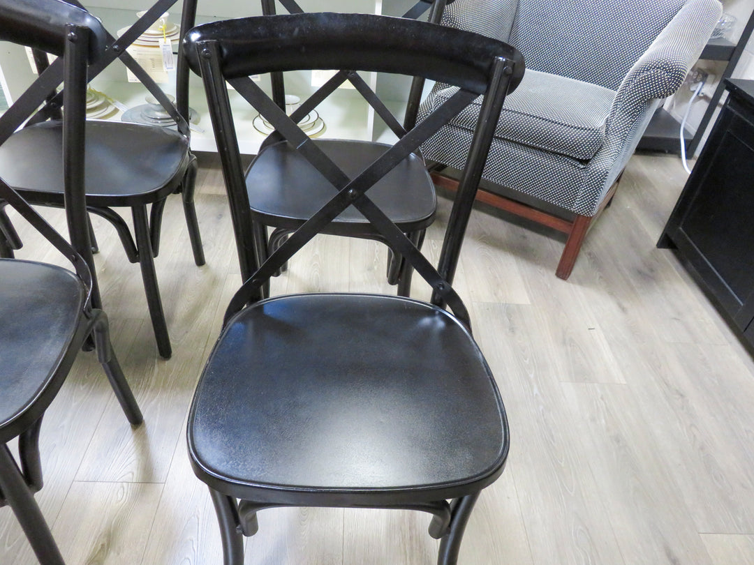 Four Black Metal Chairs
