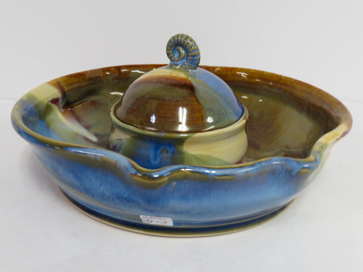 Pottery Chip & Dip Bowl