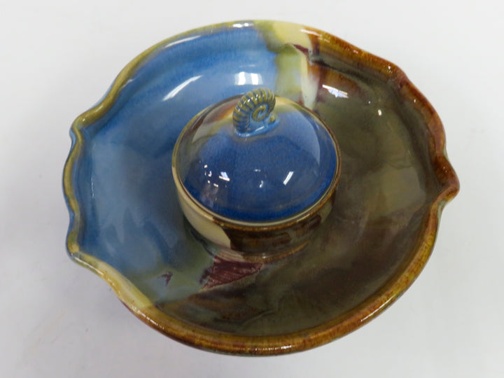 Pottery Chip & Dip Bowl