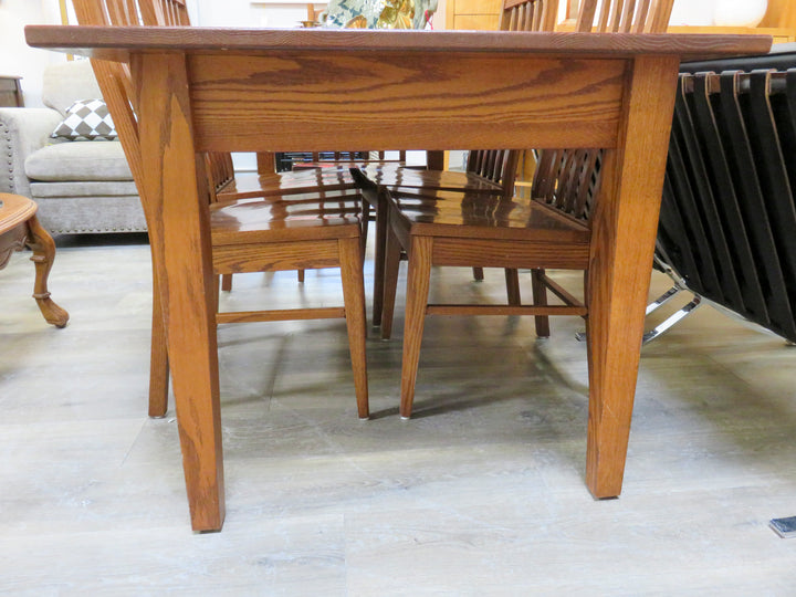Mission Style Oak Dining Table & Chairs