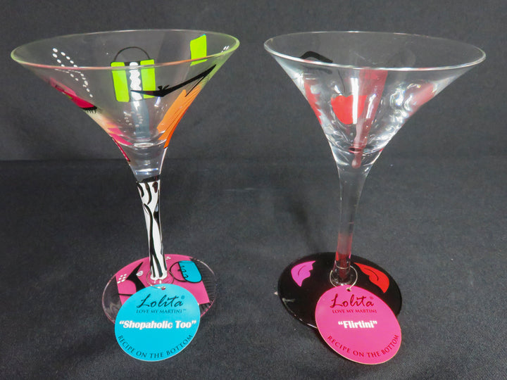Lolita Hand Painted Martini Glasses