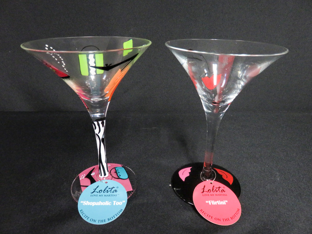 Lolita Hand Painted Martini Glasses