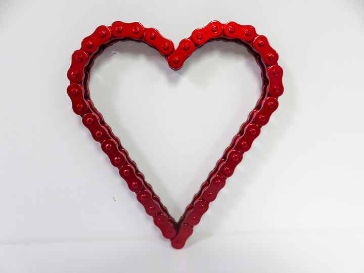 Red Heavy Bike Chain Heart