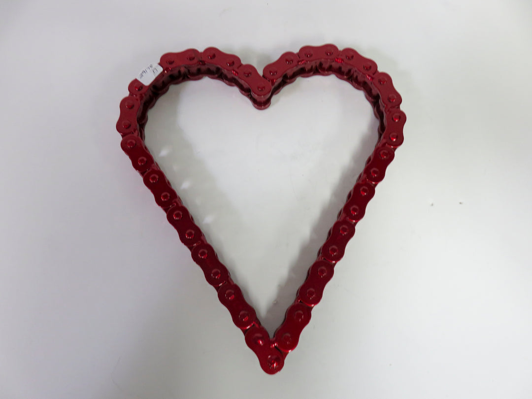 Red Heavy Bike Chain Heart