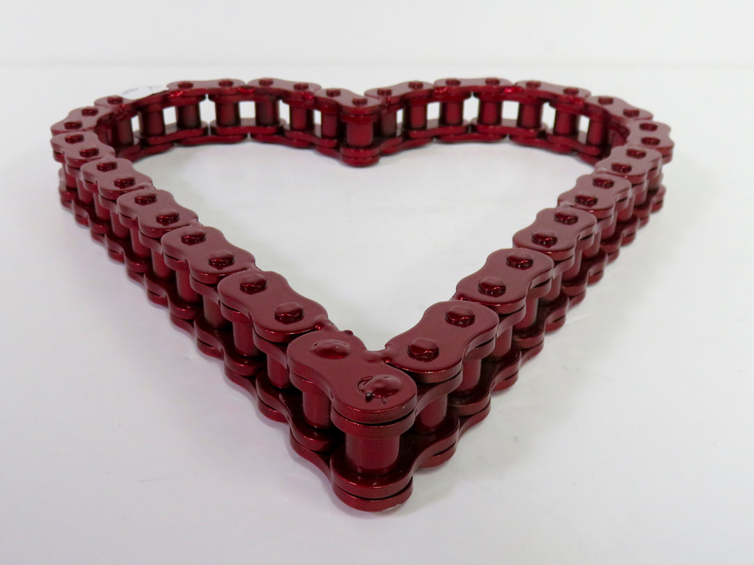 Red Heavy Bike Chain Heart