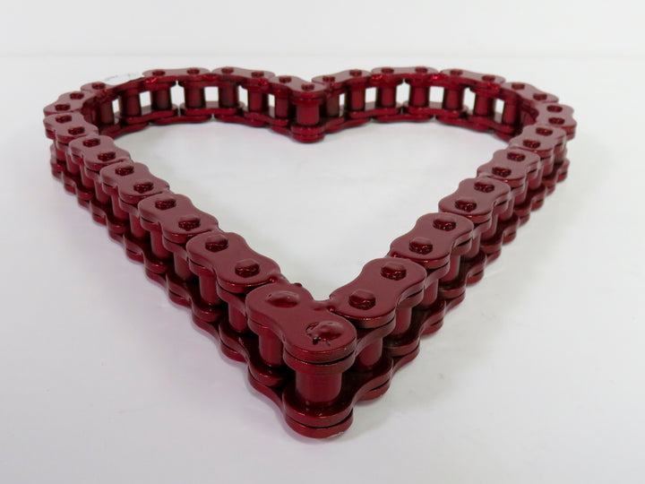 Red Heavy Bike Chain Heart