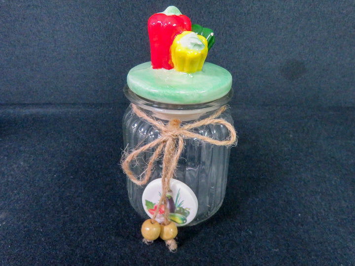 Vintage Ribbed Glass Canister Set
