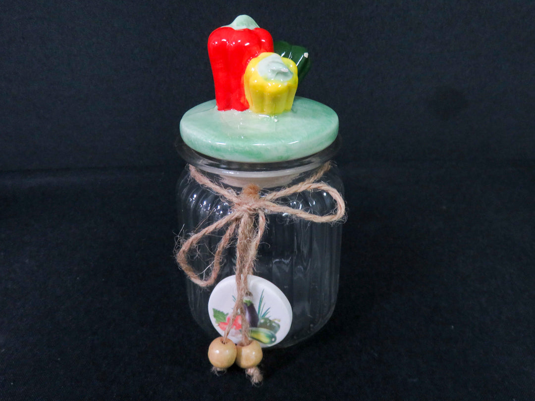 Vintage Ribbed Glass Canister Set