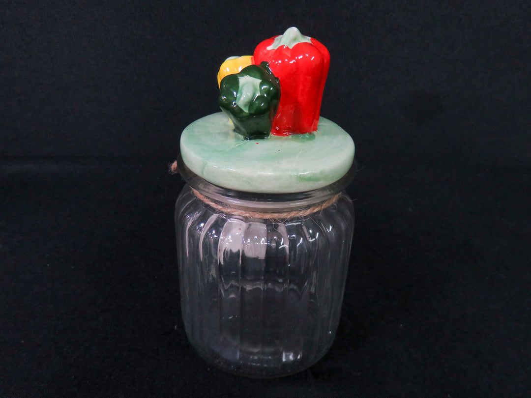 Vintage Ribbed Glass Canister Set